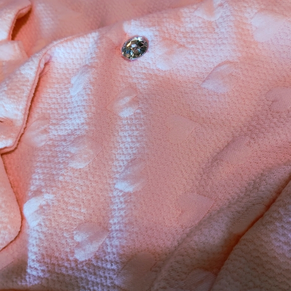 Nannette Baby Dress Coat Bling Buttons Long Baby Pink Hearts Collar Warm - Picture 5 of 7